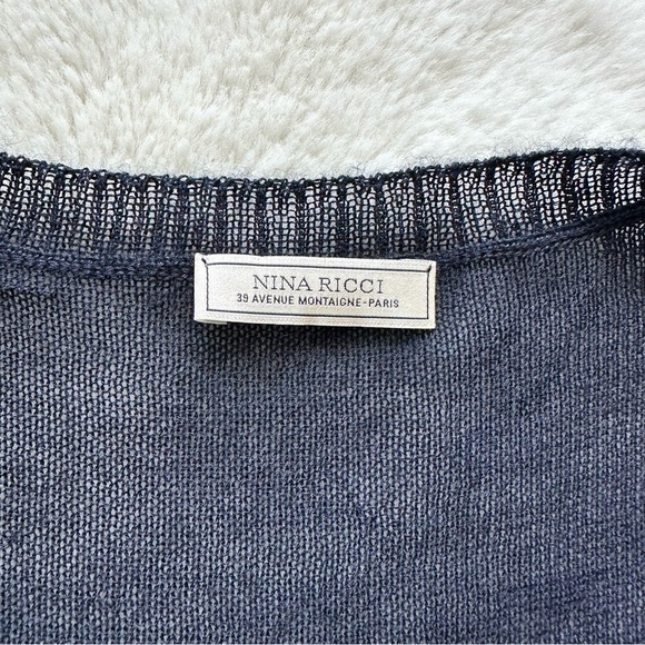 Nina Ricci women cashmere top with laces size M Authentic - Picture 5 of 9